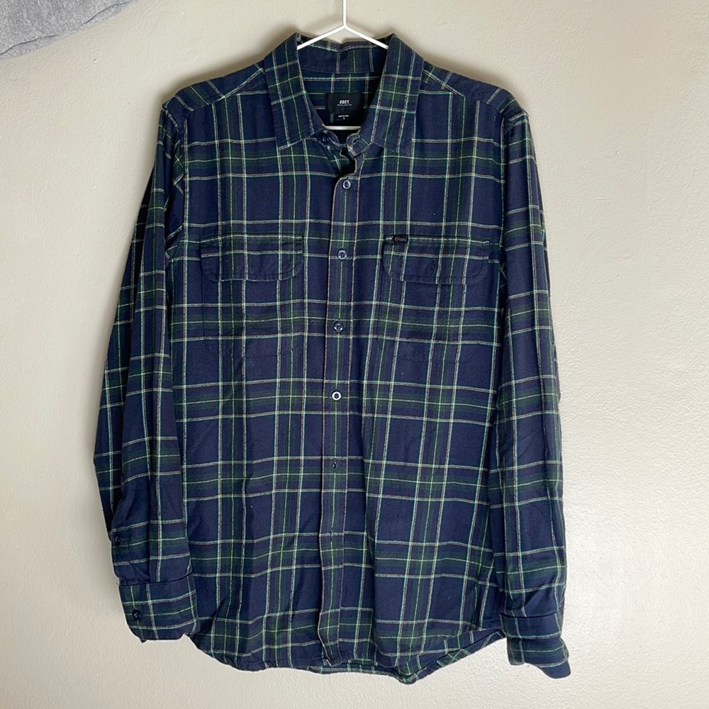 Obey button flannel